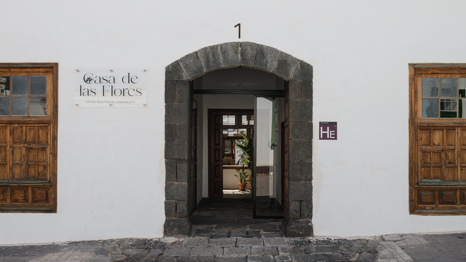 Facade of Casa de las Flores in Lanzarote.