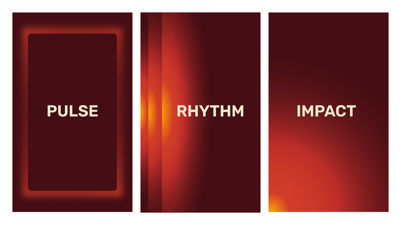 Pulse, rhythm and impact visual system for Eatable Adventures.